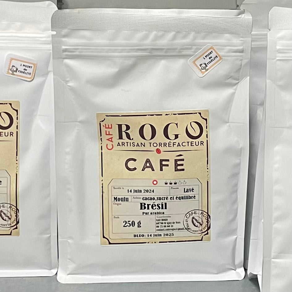 Café Pur Arabica - Grains - Brésil (chocolaté / sucré) - 1kg