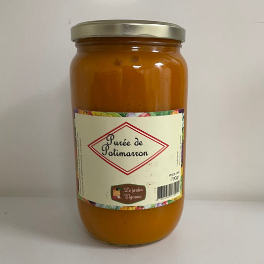 Le Jardin Elginois à Legny (69620) produit et transforme ses légumes. La purée de potimarron est proposée en bocal de 790g. Ingrédients : potimarron, sel, poivre. À retrouver chez Click & POULETTE à 4,9 euros / bocal