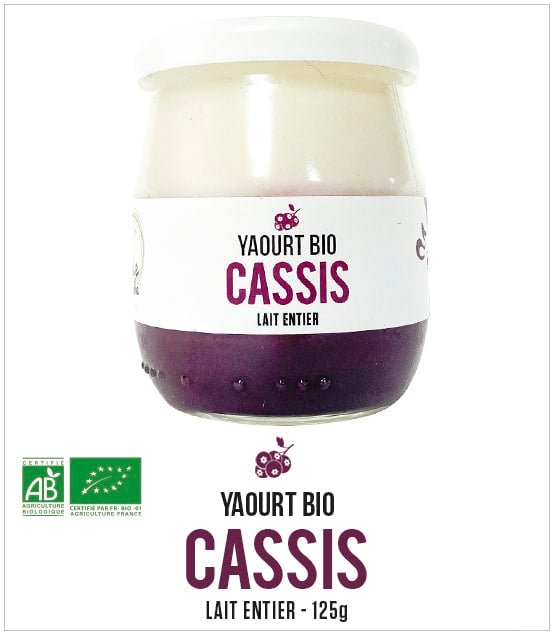 Yaourt au Lait Entier (vache) - Cassis - Bio - 125g