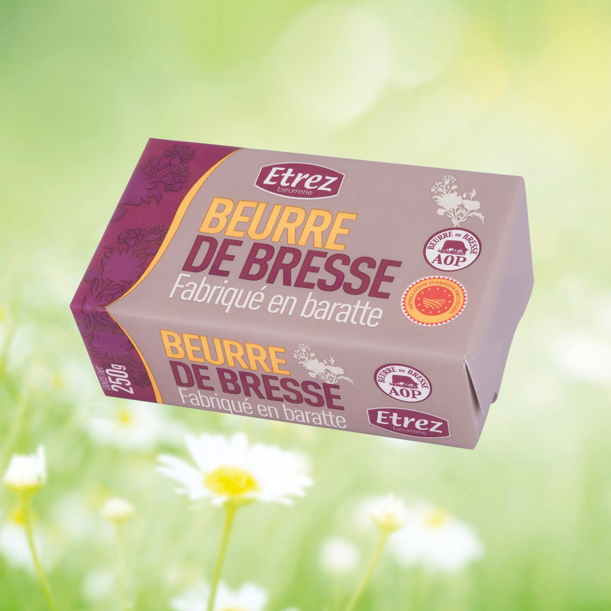 Crèmerie - Beurre de Bresse, fabriqué en baratte - AOP - 250g