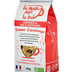 350g céréales granolas muesli pommes canneberges cramberries La Main dans le Bol Anse