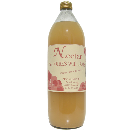 Bouteille 1 litre pur nectar poires Williams Alain Coquard La Cerise Bleue Bessenay
