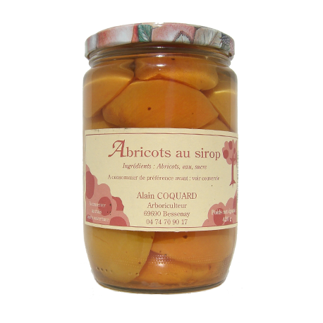Bocal 420g abricots au sirop Alain Coquard La Cerise Bleue Bessenay