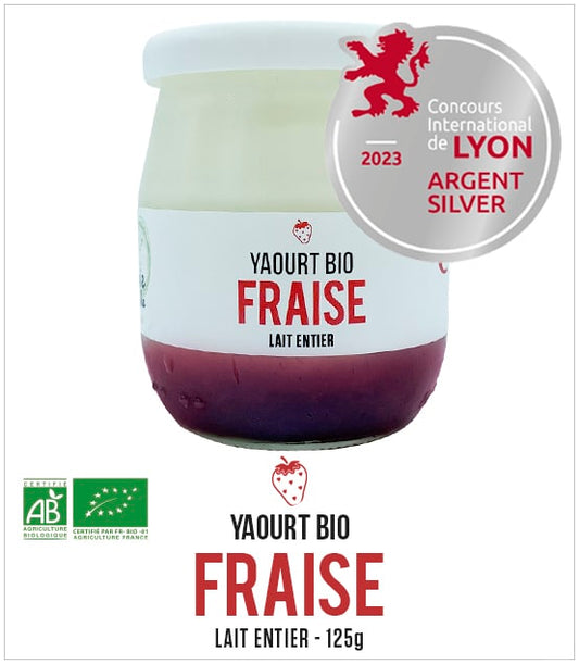 Yaourt au Lait Entier (vache) - Fraise - Bio - 125g