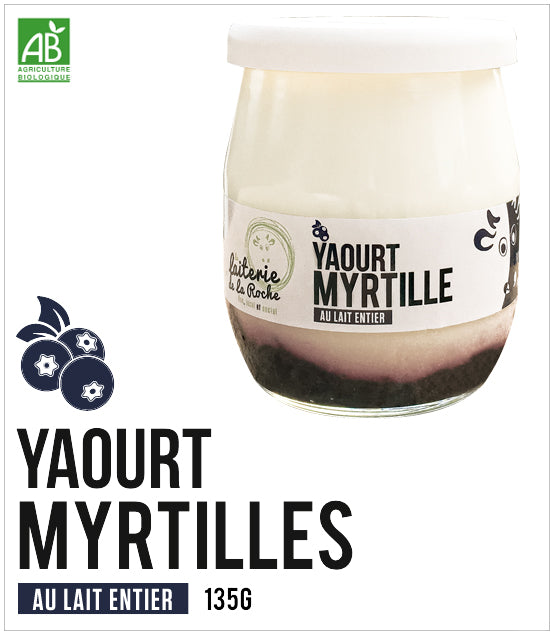 Yaourt au Lait Entier (vache) - Myrtille - Bio - 125g